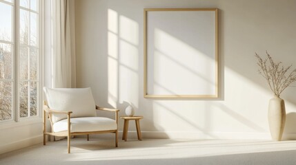 Minimalist Living Room with a Blank Canvas