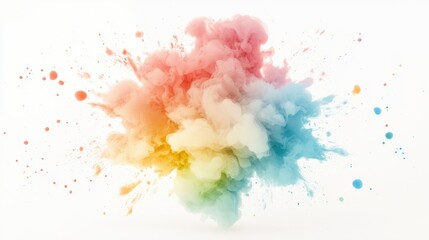 Obraz premium Abstract Rainbow Ink Explosion in Water Colorful Paint Cloud Artistic Background