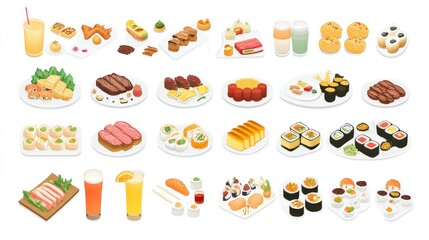 Japanese Food Platter: A Visual Feast of Sushi, Sashimi, and More