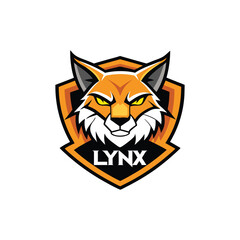 Lynx head mascot logo design vector template. Wild animal head logo