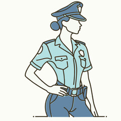 Illustration of a policewoman