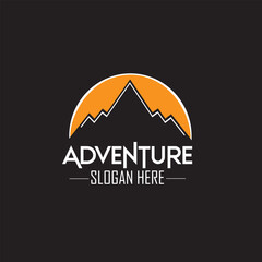 simple and stylish mountain logo, perfect for adventure, travel & outdoor branding