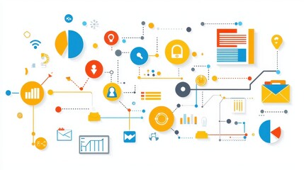 Business Strategy Flowchart  Connection  Communication  Workflow  Network  Connection  Success  Teamwork  Team  Graph  Chart  Diagram  Infographic  De
