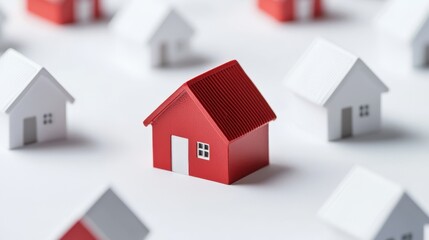 Red Roof House Amongst White Houses