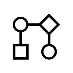 Workflow icon in black and outline style