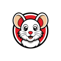 Mouse head logo design template. Vector illustration of mouse head mascot.