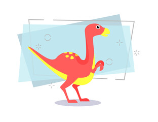 Fototapeta premium Bright colored dinosaur illustration. Creature, animal. Nature concept. Vector illustration can be used for topics like history, school, children books