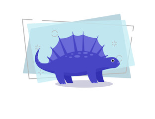 Bright colored dinosaur illustration. Creature, dino, animal. Nature concept. Vector illustration can be used for topics like history, school, children books