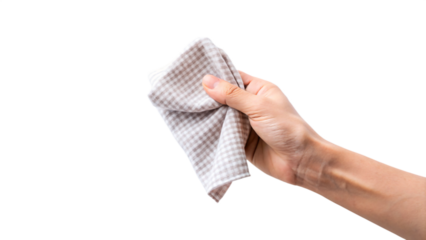 hand holding a cloth