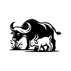 logo of cow and goat eating grass
