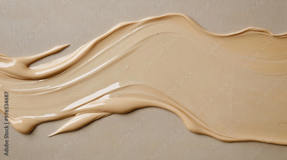 Poster Abstract Beige Paint Stroke Texture on Canvas - Minimalist Design