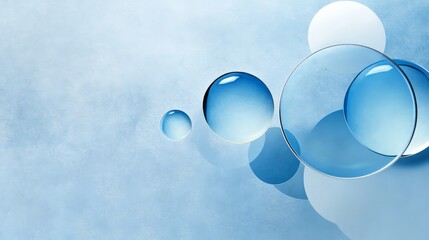 Abstract background featuring a blue, textured backdrop with overlapping circles of varying sizes, creating a sense of depth and dimension. The circles symbolize unity, connection, and the flow of ide
