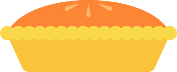 Pumpkin pie minimal flat style illustration