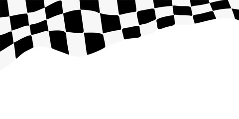 racing flag background with black and white checkered pattern, free copy space area design