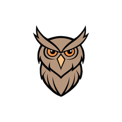 Fototapeta premium Owl head logo template vector icon illustration design. Owl head mascot