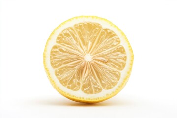 Ripe lemon half isolated on white background with full depth of field, ai