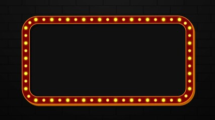 signboard retro style bulb frame for sale and promotion background