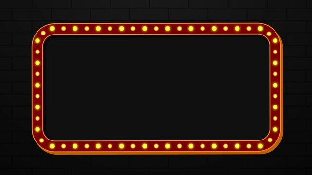 signboard retro style bulb frame for sale and promotion background