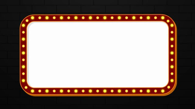 signboard retro style bulb frame for sale and promotion background