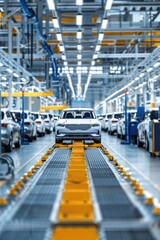 Fototapeta premium The robotic arm production line in modern factories