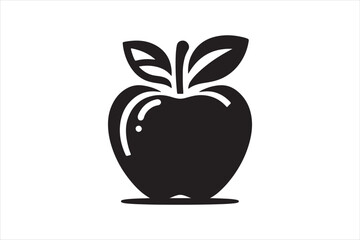 Modern Apple Icon Silhouette Vector Illustration