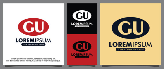Modern letter G and U logo template