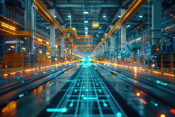 Fototapeta premium The robotic arm production line in modern factories