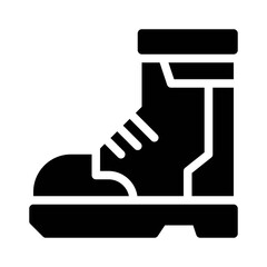 hiking boots glyph icon
