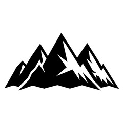 mountains vector design line art illustration on white background 