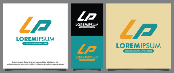 Fototapeta premium Modern letter L and P logo template 