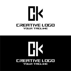 creative letter logo ck desain vektors