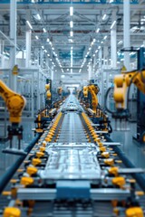 The robotic arm production line in modern factories