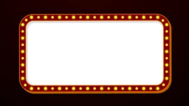 signboard retro style bulb frame for sale and promotion background