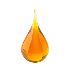 Glossy Orange Liquid Drop Reflecting Light in a Clear Setting