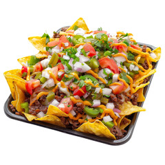 Delicious Loaded Nachos Topped with Fresh Ingredients and Cheese