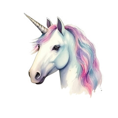 Magical Unicorn with Colorful Mane and Shimmering Horn.