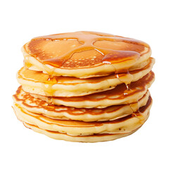 Stack of Delicious Pancakes Drizzled with Syrup on Top.