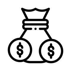 money bag line icon