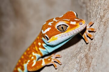 leopard gecko on a rock