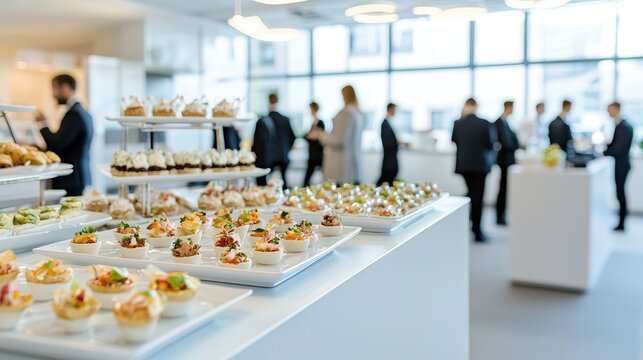 Delicious Appetizers on Buffet Table at Business Event