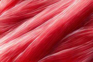 Detailed close-up of red muscular fibers, showcasing the intricate structure and strength of human anatomy. This image represents power, endurance, and the beauty of biological detail.