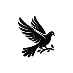 Pigeon Bird Logo Design Vector Template. Dove Bird Logo Template