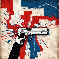 Fototapeta premium Gun Laws Regulation Control Violence Ownership Safety Background Enforcement, Conceptual illustration, Generative AI