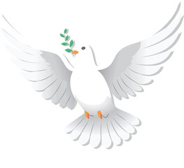 Fototapeta premium Dove of peace on a transparent background logo design. Symbol of peace and freedom, anti war emblem 