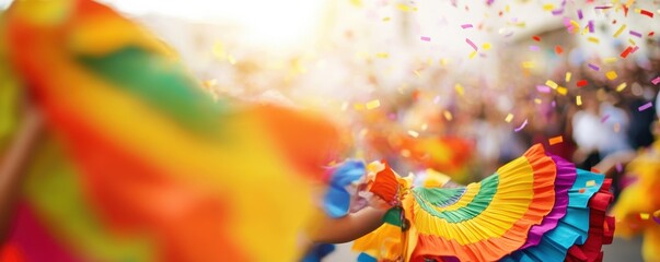 Colorful celebration with vibrant costumes and lively atmosphere, capturing joy and cultural spirit during a festive event.