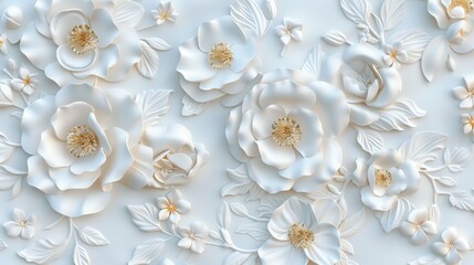 Classic Floral Elegance, a stunning 3D wallpaper design featuring intricate floral patterns, perfect for enhancing home interiors with timeless beauty and sophistication.