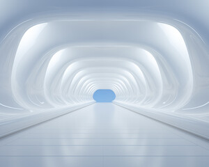 Obraz premium Walkway to a modern white foyer. Abstract image.