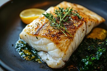 Barramundi, A type of fish native to Australian waters, often grilled, baked, or fried, and served with a variety of sauces and sides.
