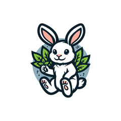 Cute adorable rabbit cartoon character vector illustration