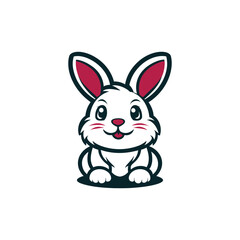 Cute little rabbit cartoon sitting
